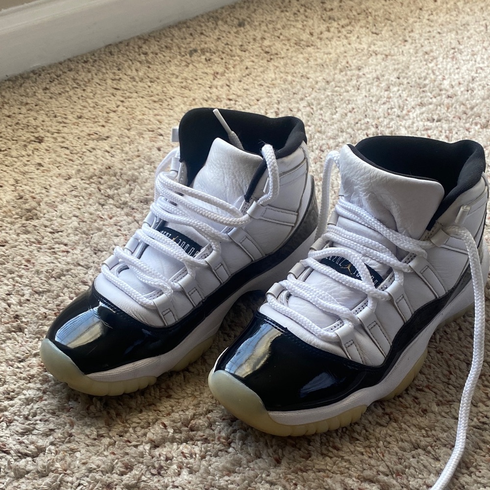 Jordan Kids Sneakers in Black, White, and Gold